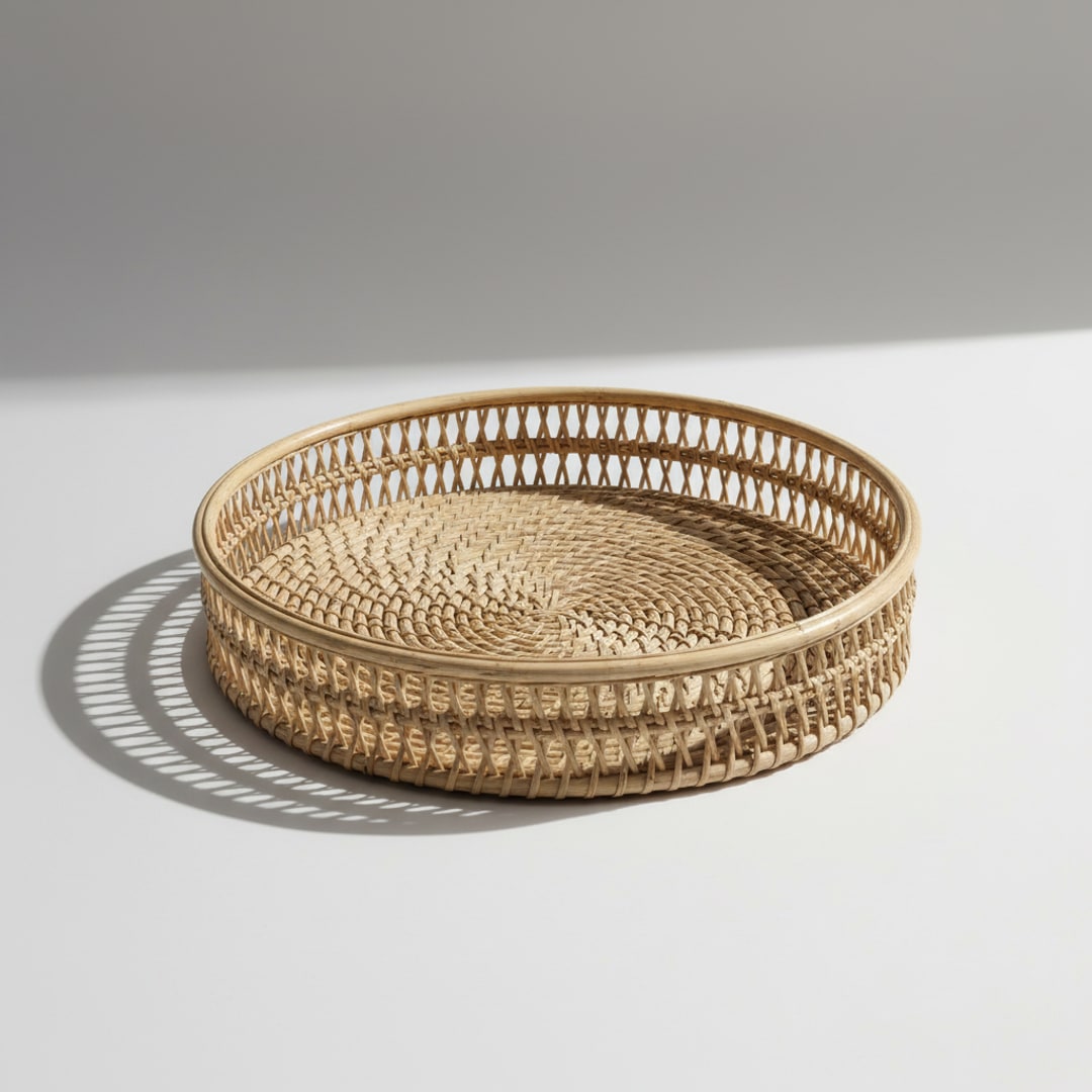 Rattan Tray, Round — Austin Living